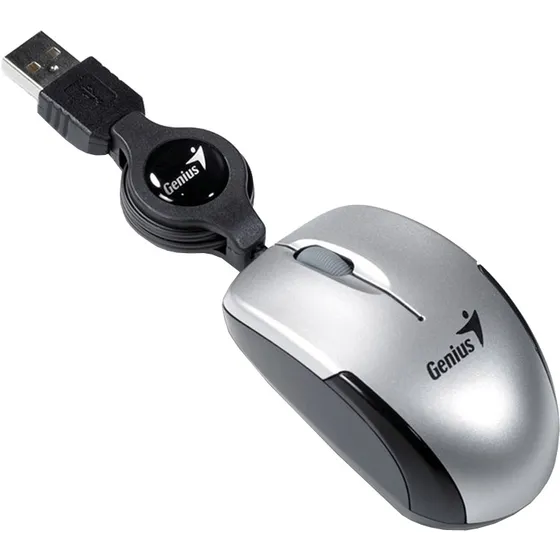 Mouse Genius Microtraveler Óptico Usb Plateado