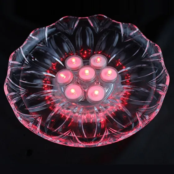 Vela Led Sumergible En Agua Mesa Roja Decoracion 10 Piezas