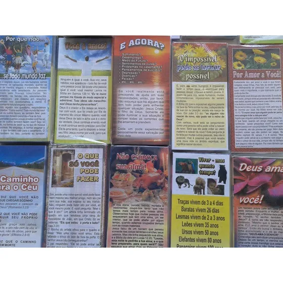 Folhetos P/ Evangelização Kit 10 Pcts C/100 Temas Variados