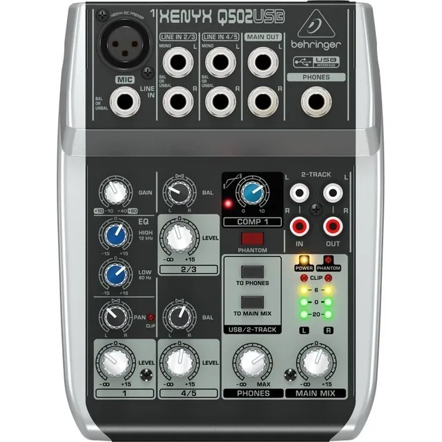 Mezcladora Xenyx Q502 Usb Behringer Mixer 5 Canales Q502usb