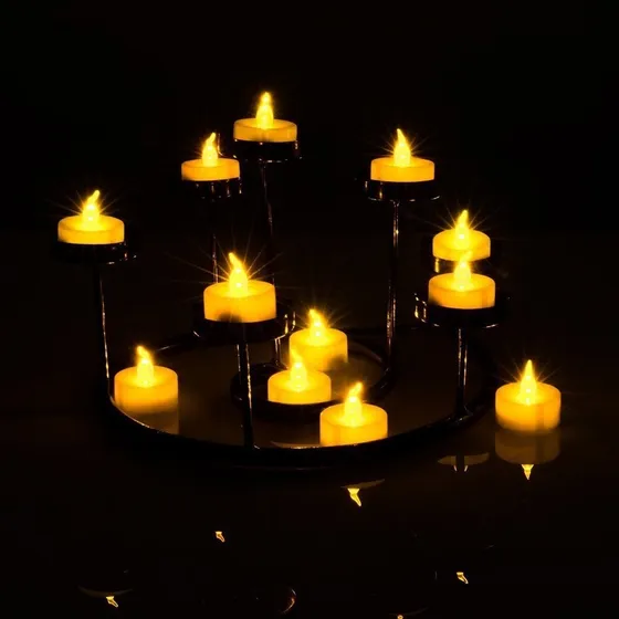 Vela Led Amarilo No Sumergibles En Agua Decoracion 5 Piezas