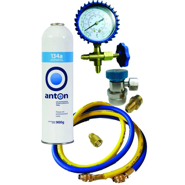 Kit Carga Aire Acondiconado Automotor R-134 + Acoples + Etc