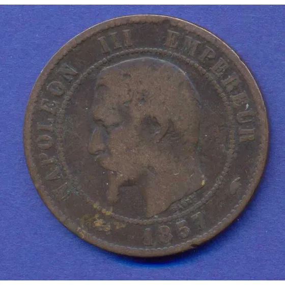 Francia 10 Centimes 1857 A * Napoleon Iii * Enorme *