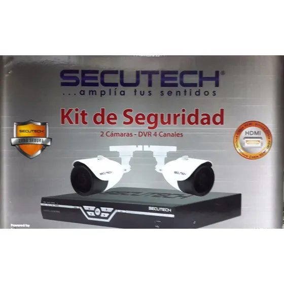 Kit Secutech 2 Camaras Ir 650 Tvl Dvr 4 Canales Salida Hdmi