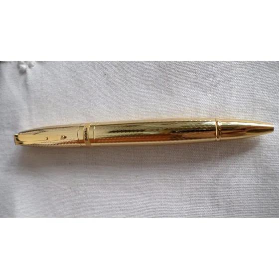 Lapicera Dolphin 909-11 Dorada Gold Cartucho Negro Excelente