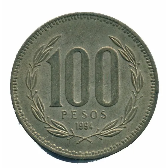 Chile Moneda De 100 Pesos Año 1994 Buen Estado+