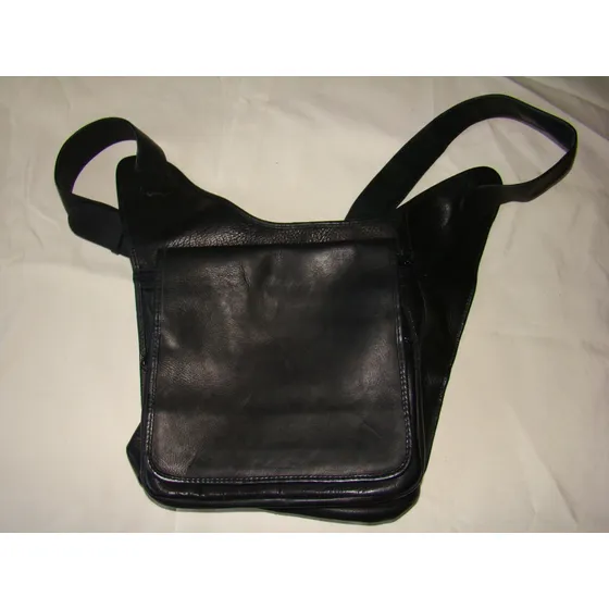 Bolso O Bandolera Nuevo Unisex De Cuero Genuino Color Negro