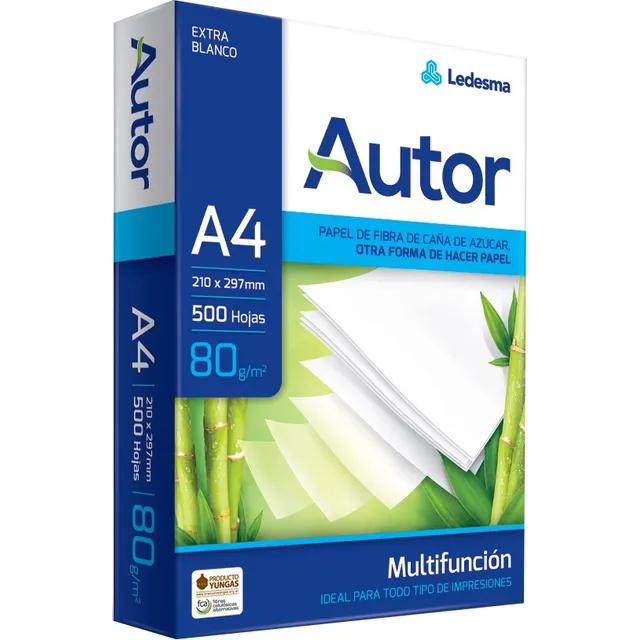 Resma Papel Autor A4 500 Hojas 80g Blanco Mate