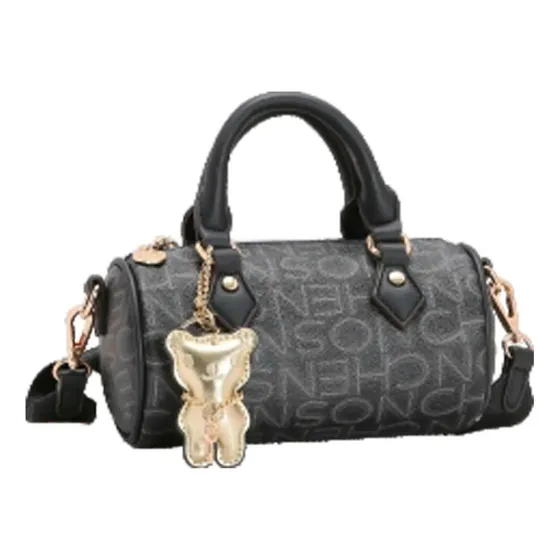 Bolsa Chenson Feminina Pequena Duas Alças Monograma 3483835 Cor Preto Desenho Do Tecido Liso