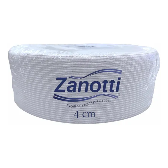 Elástico Jaraguá 40 Mm Zanotti Reforçado Branco 25 Metros Desenho do tecido Liso