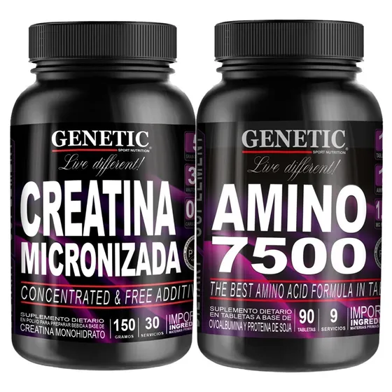 Crecimiento Muscular Amino 7500 Creatina Micronizada Genetic