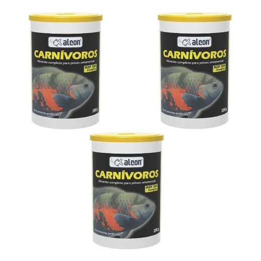 3 Unidades - Ração Alcon Carnívoros 300 Grs