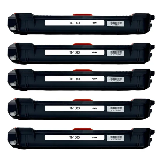 Kit 5 Toner Compatible Con Tn-1060 1110 1112 1510 1511 1512 Tinta Negro