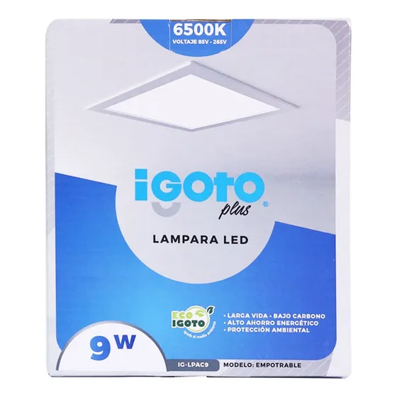 Panel Led 9w Cuadrada Empotrar Igoto