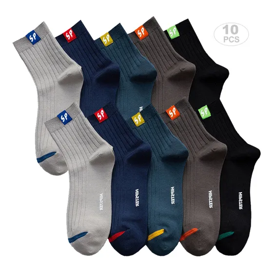 10pares Unisex Calcetines Deportiva Poliéster Algodón