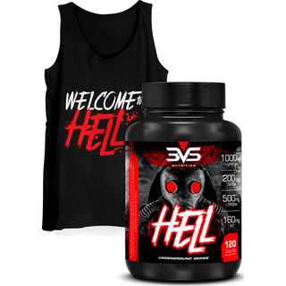 Termogênico Hell Extra Forte - 120 Cápsulas + Regata Hell Sabor Caps Termogênico Hell Extra Forte - 120 Cápsulas + Regata Hell Sabor Caps