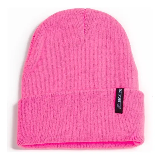 Gorro De Lana Beanie - Reckless - Simple Rosado Fuerte