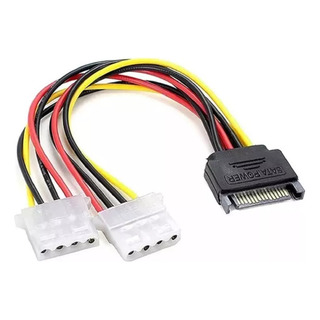 Cabo Y Adaptador 1 Sata Macho Para 2 Ide Molex Fêmea Cabo Y Adaptador 1 Sata Macho Para 2 Ide Molex Fêmea