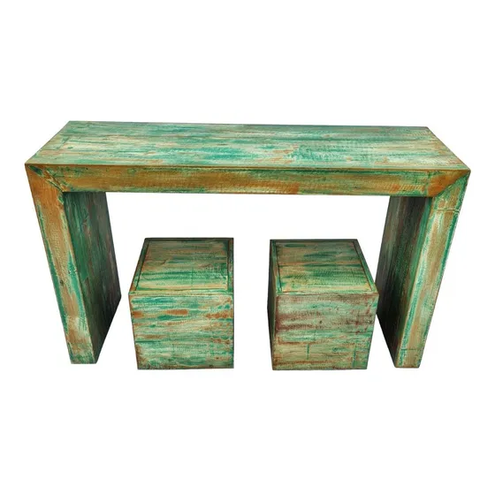 Kit Aparador Mesa Bancada Balcão Madeira  Banqueta Baixa Baú