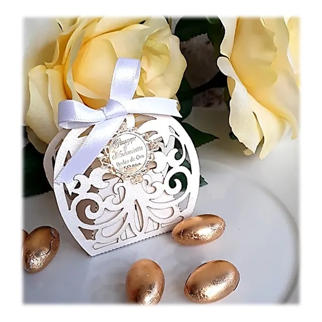 Cajita Recuerdo Porta Almendra Chocolate Modelo # 5 12pza