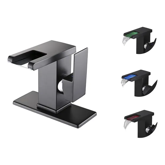 Dqb Grifo Para Lavabo Baño Un Solo Asa Boquilla Cascada Mate