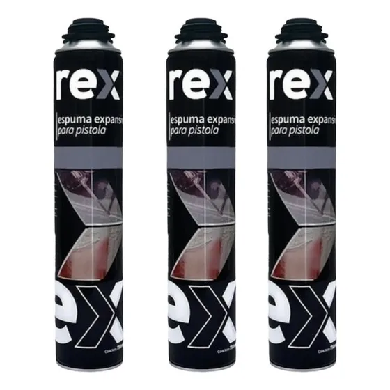 Pack 3 Espumas Expansivas Para Pistola 750 Ml Rex