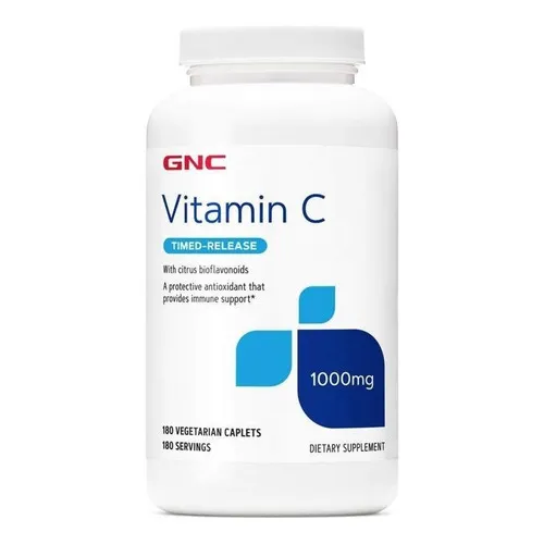 Gnc Vitamina C 1000 mg, 180 cápsulas vegetarianas, sabor sin sabor