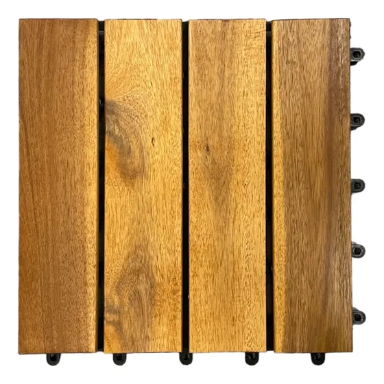 Piso Modular Deck De Madera Acacia Exterior Interior 30x30cm
