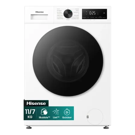Lava e Seca Hisense 1i Branca 11kg / 7kg Inverter 15 programas 220V WD1i1141BW1