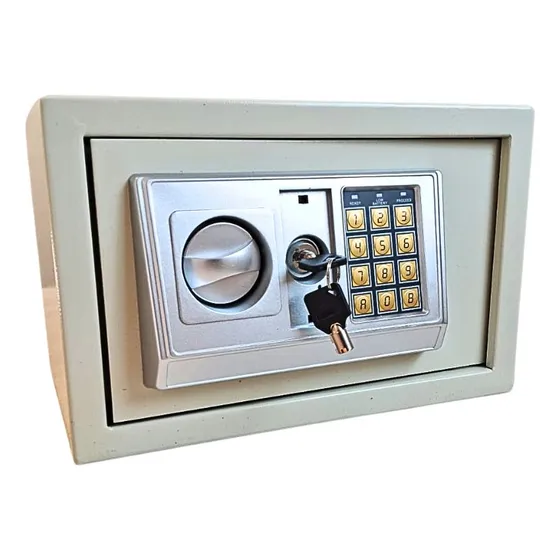 Caja Fuerte Cofre Seguridad Electrónico Llaves 31x20x20 Color Blanco