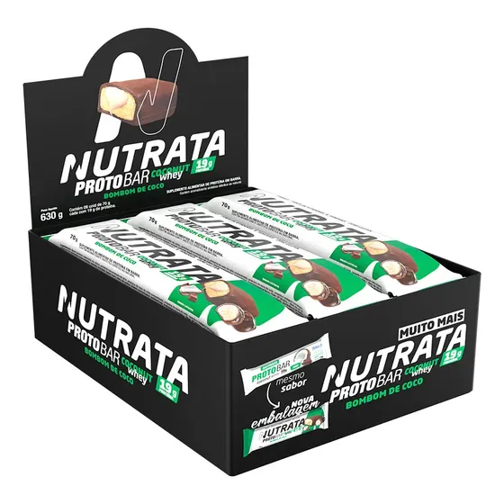 Suplemento en barra Nutrata Proteínas sabor coconut whey x 70g