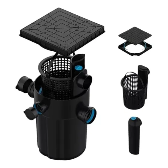 Camara Desengrasadora Waterplast C/canasto Y Tapa Hermetica Color Negro