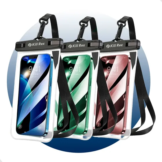 Kit 3 Capinhas À Prova Dágua Para Celular Smartphone Impermeável Universal Case Bag Capa Bolsa Aquát