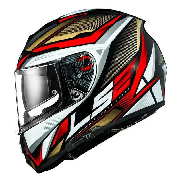 Capacete Ls2 Ff320 Stream Sukeban Preto Titanium Dourado