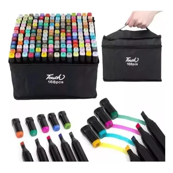 Set De Drypens / Marcadores / 168u / Doble Punta / Colores