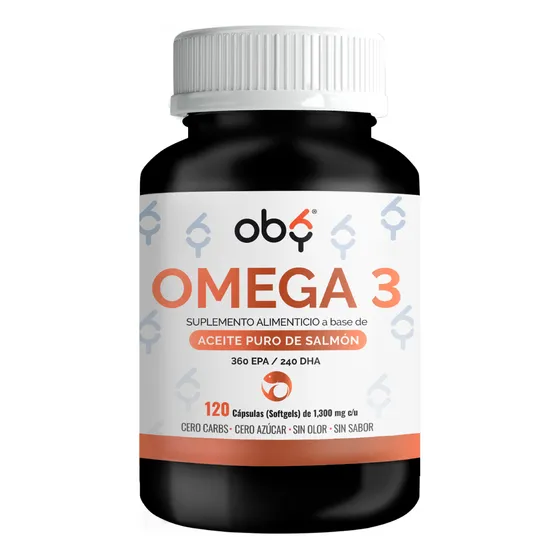 Omega 3 Premium 1300mg 120 Capsulas | Aceite De Salmon Salvaje Puro Con Alto Epa Y Dha | Suplemento Alimenticio Oby Vitaminas Omega 3 Capsulas Tecnologia Sin Sabor Y Sin Olor