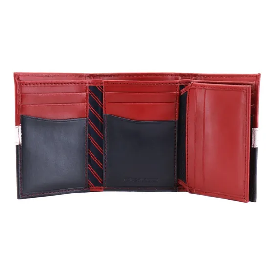 Cartera de piel auténtica triple original de Tommy Hilfiger