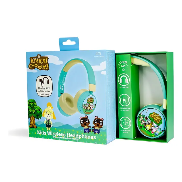 Animal Crosssing Kids Inalambrico Headphones Color Turquesa Luz Sin Luz