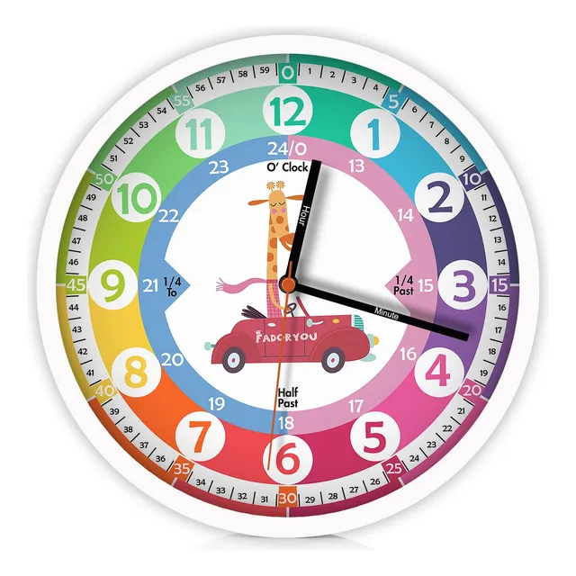 Reloj Pared Aprendizaje Para Niño Enseñanza Tiempo 10  Arco