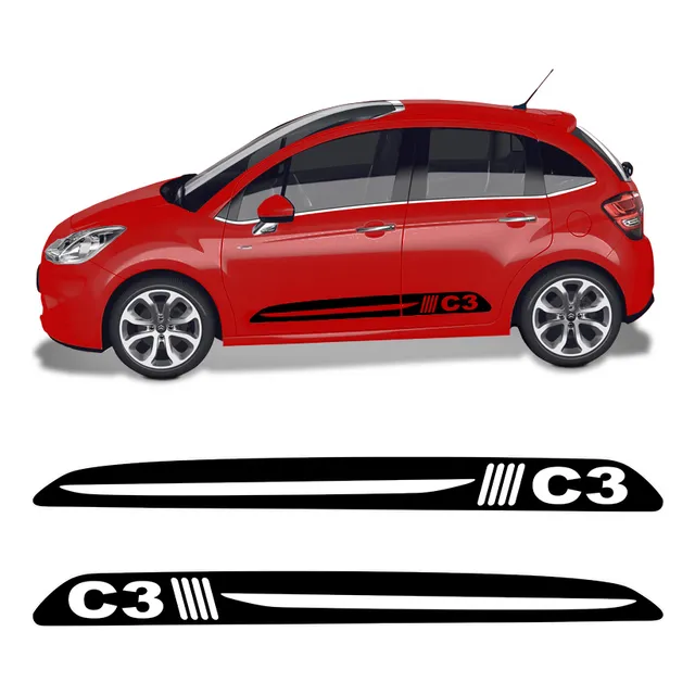 Kit Faixa Citroen C3 2013/2019 Adesivo Lateral Portas Tuning