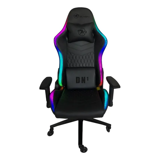 Cadeira de escritório Draxen DN1 25.010.327 gamer ergonômica  preta com estofado de couro sintético