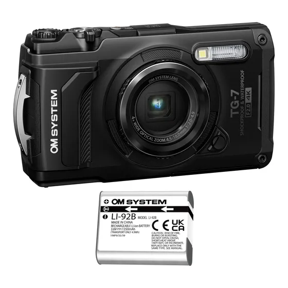 Digital Camera Olympus Tough Tg-7 12mp F2.0 Lens Black