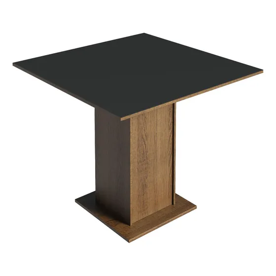 Mesa de comedor cuadrada 4 puestos marrón negro Madesa 53637K1