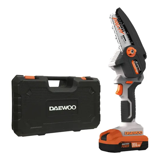 Mini Motosierra Inalámbrica Batería Litio Daewoo 3000rpm Color Naranja/Negro/Gris