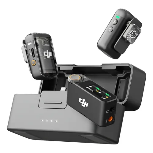 Microfone Dji Mic 3 - Padrão (2 Tx + 1 Rx + Case Carregador) Preto