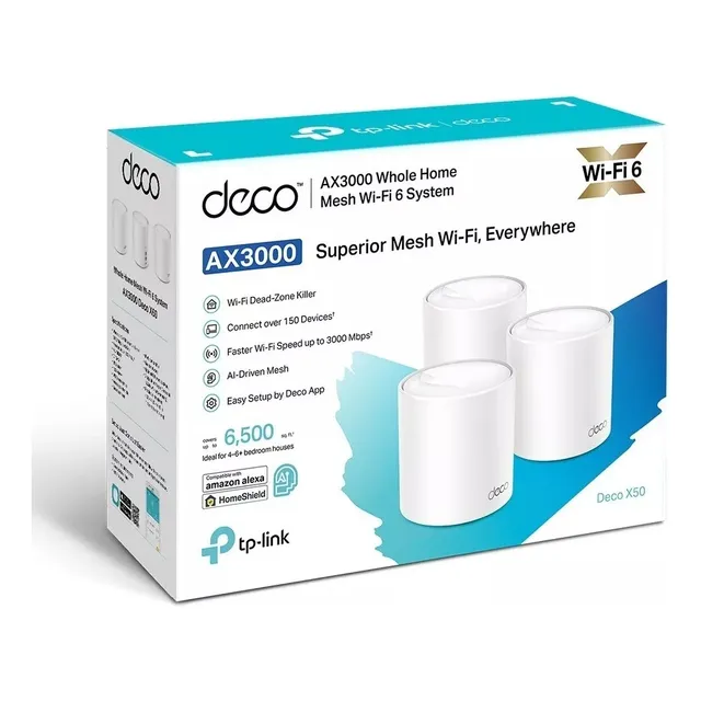 Sistema Wi-Fi mesh TP-Link Deco X50 - Cubre Todo el Hogar Elimina Zonas sin Señal