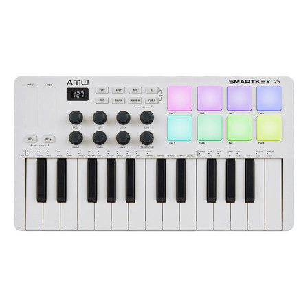 Amw Smartkey 25 Teclado Controlador Midi Arp 8 Pads Bt Touch Amw Smartkey 25 Teclado Controlador Midi Arp 8 Pads Bt Touch