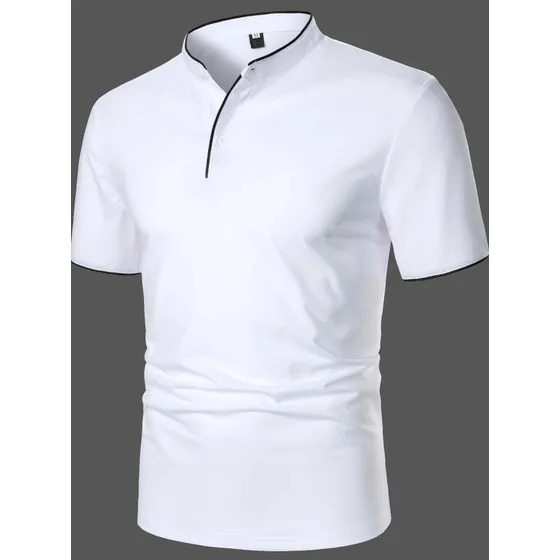 Hombres Camisa Polo Ribete En Contraste
