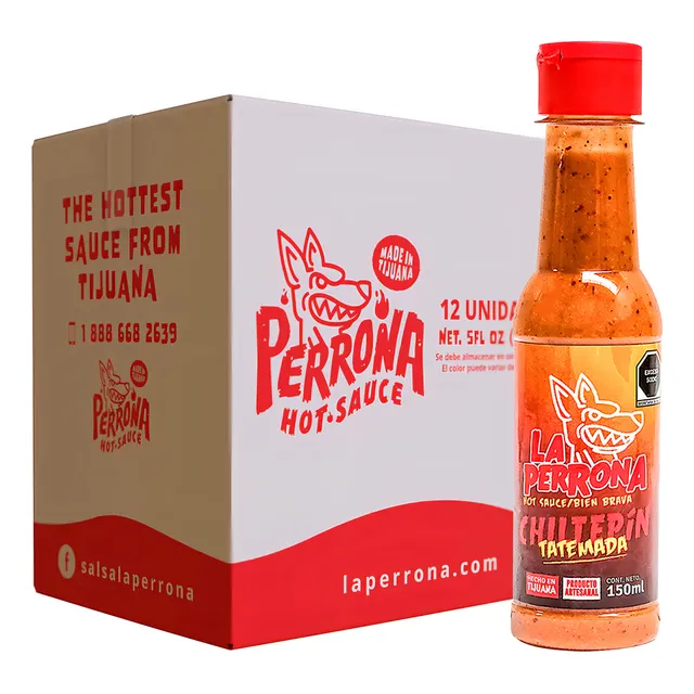 Caja Salsa La Perrona Chiltepín Tatemada 150 Ml