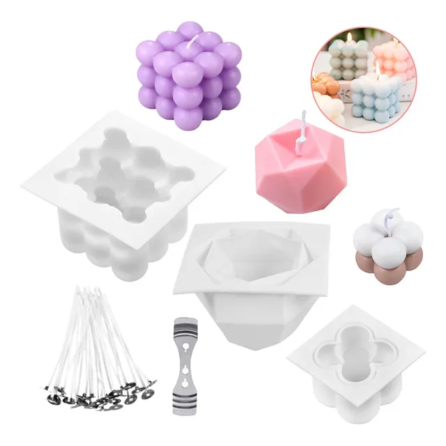 24pza Molde De Silicon Cubo Rubik Velas Jabones Repostería